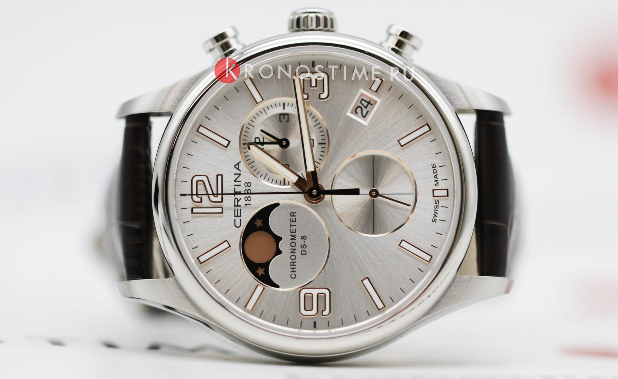 Оригинальные часы Certina Certina DS-8 Moon Phase C033.460.16.037.00 кварцевые калибр механизма g10.962 общий вид